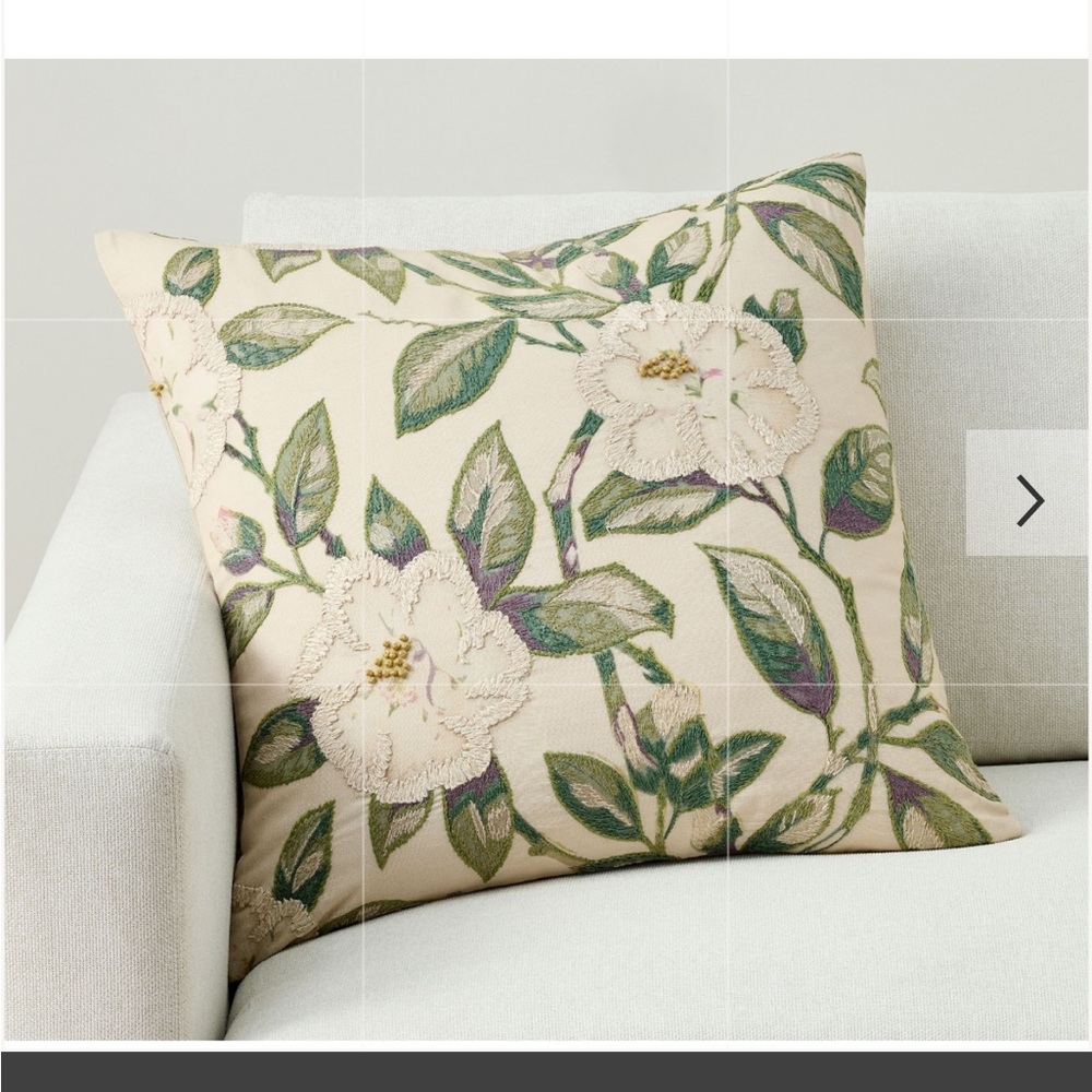 Pottery Barn Vintage Islands Magnolia Embroidered Pillow covers